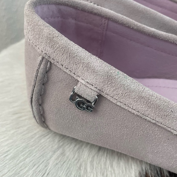 UGG Flores Suede Leather Flat Loafer in Feather - Picture 6 of 9